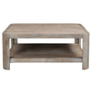 Resa 38" Square Coffee Table with Shelf | S&blasted Finish | Distressed Brown Mango Wood By The Urban Port