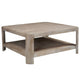 Resa 38" Square Coffee Table with Shelf | S&blasted Finish | Distressed Brown Mango Wood By The Urban Port