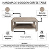 Resa 38" Square Coffee Table with Shelf | S&blasted Finish | Distressed Brown Mango Wood By The Urban Port