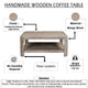 Resa 38" Square Coffee Table with Shelf | S&blasted Finish | Distressed Brown Mango Wood By The Urban Port