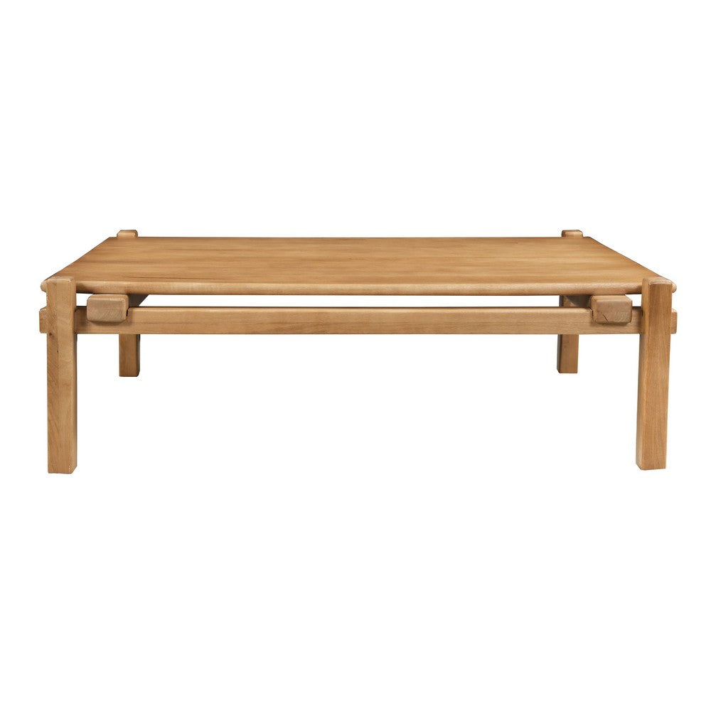 Hina 50"  Square Coffee Table | Exposed Joinery | Natural Brown Mango Wood | Japandi Style By The Urban Port