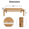 Hina 50"  Square Coffee Table | Exposed Joinery | Natural Brown Mango Wood | Japandi Style By The Urban Port
