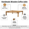 Hina 50"  Square Coffee Table | Exposed Joinery | Natural Brown Mango Wood | Japandi Style By The Urban Port