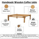 Hina 50"  Square Coffee Table | Exposed Joinery | Natural Brown Mango Wood | Japandi Style By The Urban Port