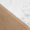Joi 38" Square Coffee Table | Real White Marble Top | Solid Mango Wood Base | S&blasted Light Brown By The  Urban Port