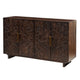 Suzi 4 Door Sideboard Storage Cabinet | Antique Brass H&les | H&carved Floral Motifs | Brown Mango Wood | 60" By The  Urban Port