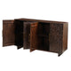 Suzi 4 Door Sideboard Storage Cabinet | Antique Brass H&les | H&carved Floral Motifs | Brown Mango Wood | 60" By The  Urban Port