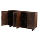 Suzi 4 Door Sideboard Storage Cabinet | Antique Brass H&les | H&carved Floral Motifs | Brown Mango Wood | 60" By The  Urban Port