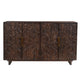 Suzi 4 Door Sideboard Storage Cabinet | Antique Brass H&les | H&carved Floral Motifs | Brown Mango Wood | 60" By The  Urban Port