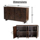 Suzi 4 Door Sideboard Storage Cabinet | Antique Brass H&les | H&carved Floral Motifs | Brown Mango Wood | 60" By The  Urban Port
