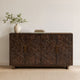 Suzi 4 Door Sideboard Storage Cabinet | Antique Brass H&les | H&carved Floral Motifs | Brown Mango Wood | 60" By The  Urban Port