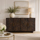 Suzi 4 Door Sideboard Storage Cabinet | Antique Brass H&les | H&carved Floral Motifs | Brown Mango Wood | 60" By The  Urban Port