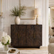 Suzi 4 Door Sideboard Storage Cabinet | Antique Brass H&les | H&carved Floral Motifs | Brown Mango Wood | 60" By The  Urban Port