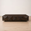 Jisaku 48" Coffee Table with Storage Drawer | 3D Diamond Carved Panels | Walnut Brown Mango Wood By The  Urban Port