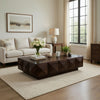 Jisaku 48" Coffee Table with Storage Drawer | 3D Diamond Carved Panels | Walnut Brown Mango Wood By The  Urban Port