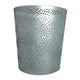 Josi 10 " Wastebasket Trash Can | Detailed Leaf Etching | Silver Finish By The Urban Port