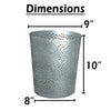 Josi 10 " Wastebasket Trash Can | Detailed Leaf Etching | Silver Finish By The Urban Port