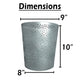 Josi 10 " Wastebasket Trash Can | Detailed Leaf Etching | Silver Finish By The Urban Port