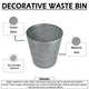 Josi 10 " Wastebasket Trash Can | Detailed Leaf Etching | Silver Finish By The Urban Port