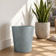 Josi 10 " Wastebasket Trash Can | Detailed Leaf Etching | Silver Finish By The Urban Port