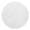 Jena 32" Round Coffee Table | White Banswara Marble Top | Criss Cross Base | Natural Brown By The Urban Port
