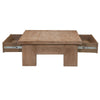 Les 36" Square Coffee Table with Panel Legs | 2 Storage Drawers | Matte Brown Mango Wood | Black H&les By The  Urban Port