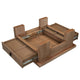 Les 36" Square Coffee Table with Panel Legs | 2 Storage Drawers | Matte Brown Mango Wood | Black H&les By The  Urban Port