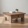 Les 36" Square Coffee Table with Panel Legs | 2 Storage Drawers | Matte Brown Mango Wood | Black H&les By The  Urban Port