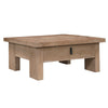 Les 36" Square Coffee Table with Panel Legs | 2 Storage Drawers | Matte Brown Mango Wood | Black H&les By The  Urban Port