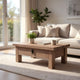 Les 36" Square Coffee Table with Panel Legs | 2 Storage Drawers | Matte Brown Mango Wood | Black H&les By The  Urban Port