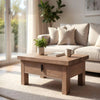 Les 36" Square Coffee Table with Panel Legs | 2 Storage Drawers | Matte Brown Mango Wood | Black H&les By The  Urban Port