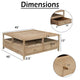 Hika 45" Square Coffee Table | 4 Storage Drawers & Open Shelf | Light Brown Mango Wood By The  Urban Port