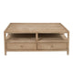 Hika 45" Square Coffee Table | 4 Storage Drawers & Open Shelf | Light Brown Mango Wood By The  Urban Port
