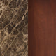 Zena 36" Round Coffee Table | Spainish Emperador Marble Top | Brown Mango Wood Cross Legs By The  Urban Port