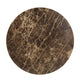 Zena 36" Round Coffee Table | Spainish Emperador Marble Top | Brown Mango Wood Cross Legs By The  Urban Port