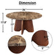 Zena 36" Round Coffee Table | Spainish Emperador Marble Top | Brown Mango Wood Cross Legs By The  Urban Port