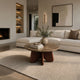 Zena 36" Round Coffee Table | Spainish Emperador Marble Top | Brown Mango Wood Cross Legs By The  Urban Port