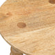 Geya Round Side Table, Tripod Spindle Legs, Natural Brown Mango Wood, 24 Inch High By The Urban Port