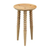 Geya Round Side Table, Tripod Spindle Legs, Natural Brown Mango Wood, 24 Inch High By The Urban Port