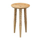 Geya Round Side Table, Tripod Spindle Legs, Natural Brown Mango Wood, 24 Inch High By The Urban Port