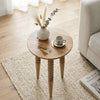 Geya Round Side Table, Tripod Spindle Legs, Natural Brown Mango Wood, 24 Inch High By The Urban Port