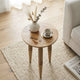 Geya Round Side Table, Tripod Spindle Legs, Natural Brown Mango Wood, 24 Inch High By The Urban Port