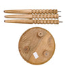 Geya Round Side Table, Tripod Spindle Legs, Natural Brown Mango Wood, 24 Inch High By The Urban Port