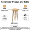 Geya Round Side Table, Tripod Spindle Legs, Natural Brown Mango Wood, 24 Inch High By The Urban Port