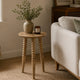 Geya Round Side Table, Tripod Spindle Legs, Natural Brown Mango Wood, 24 Inch High By The Urban Port