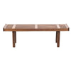 Amy Indoor Outdoor Bench | 54" Slatted Seat | Cylindrical Legs | Walnut Brown Acacia Wood By The Urban Port