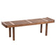 Amy Indoor Outdoor Bench | 54" Slatted Seat | Cylindrical Legs | Walnut Brown Acacia Wood By The Urban Port