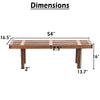 Amy Indoor Outdoor Bench | 54" Slatted Seat | Cylindrical Legs | Walnut Brown Acacia Wood By The Urban Port