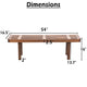 Amy Indoor Outdoor Bench | 54" Slatted Seat | Cylindrical Legs | Walnut Brown Acacia Wood By The Urban Port