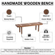 Amy Indoor Outdoor Bench | 54" Slatted Seat | Cylindrical Legs | Walnut Brown Acacia Wood By The Urban Port